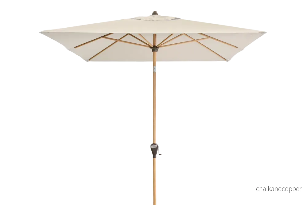 Alu wood ultra parasoll med vev och tilt 300 x 200 cm