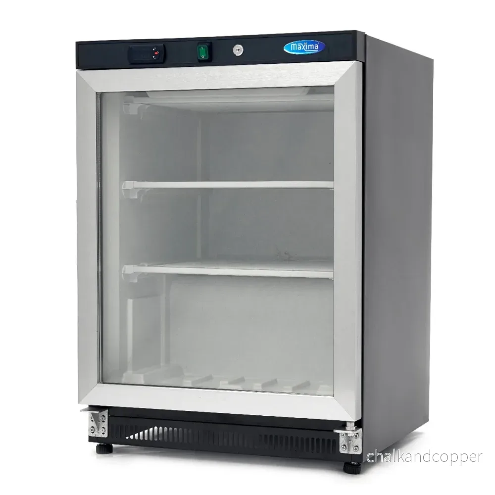 Frys - 200L - Svart - med glasdörr