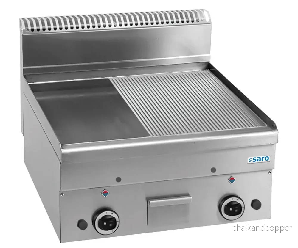 SARO Gasgrillplatta 1/2 Slät 1/2 Ribbad 1000×600 modell GFT66LR