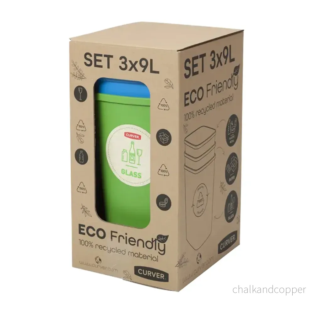 Curver ECO Friendly 3x9l sorteringskorg med etiketter - Bild 2