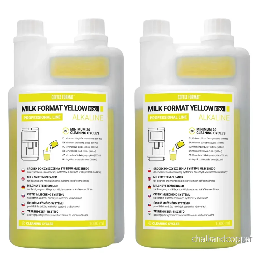Rengöringsmedel för mjölksystem, 2 x 1 l, Coffee Format MILK FORMAT YELLOW PRO