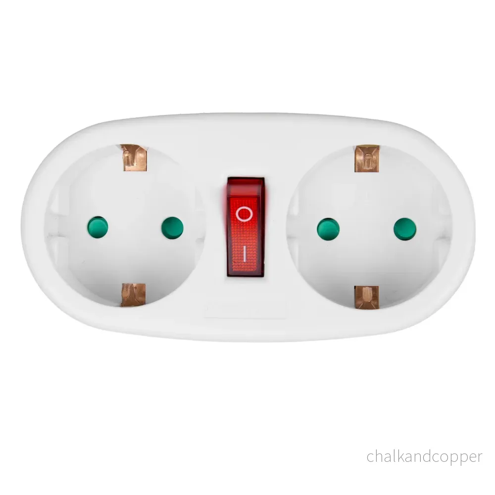Maclean uttag, splitter med 2 uttag och kretsbrytare, typ F, 2x16A, MCE338 F - Bild 3