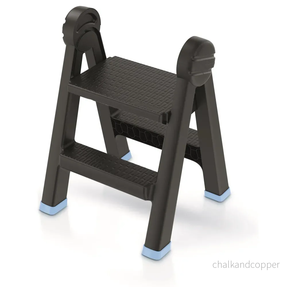Keden Titan Ladder Stegpall Hopfällbart Steg Med 2 Steg Verkstadsstege Kan Belastas Upp Till 150 kg Halkfri Plast 47x43x63 cm