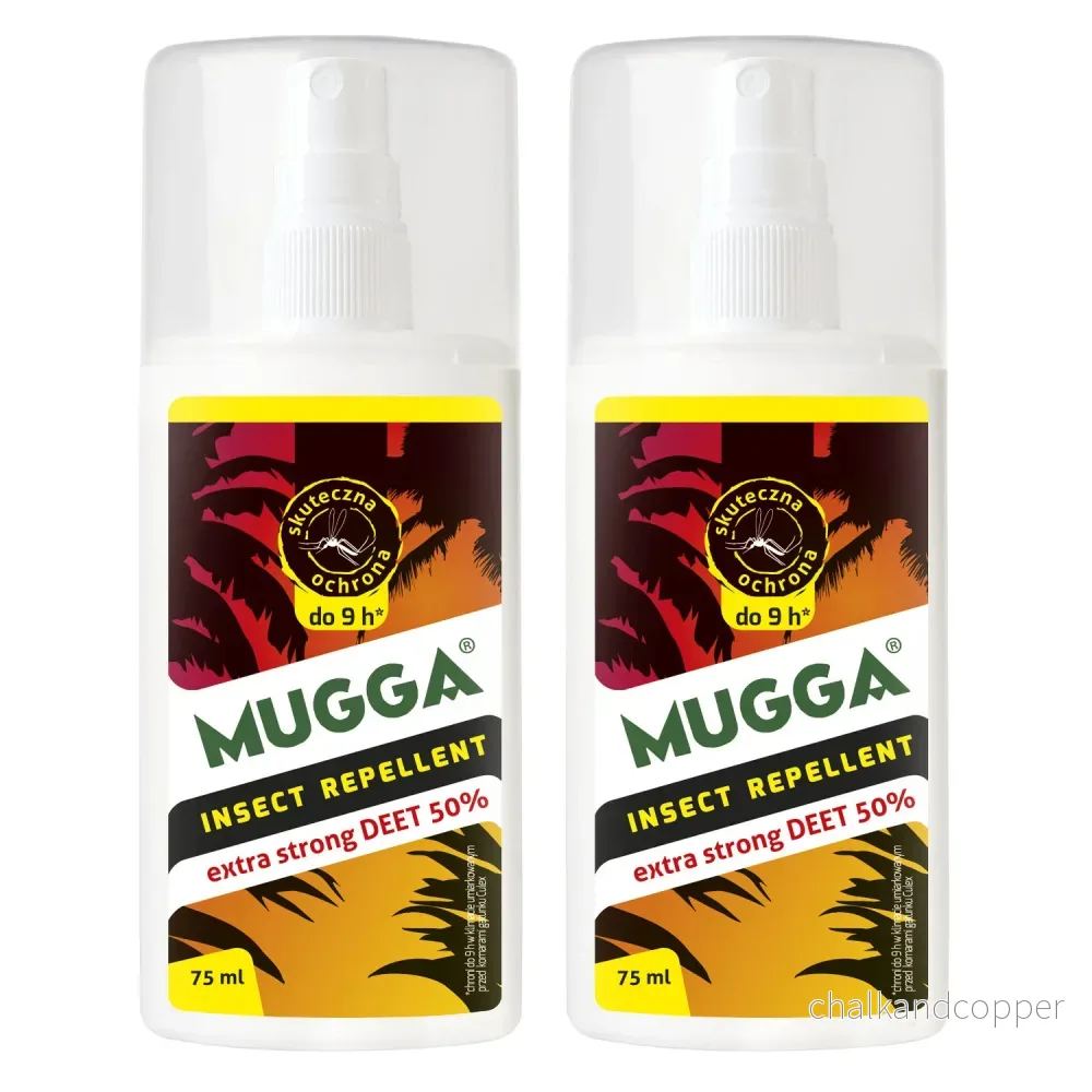 2x Mugga Spray 50% Deet insektsmedel 75ml
