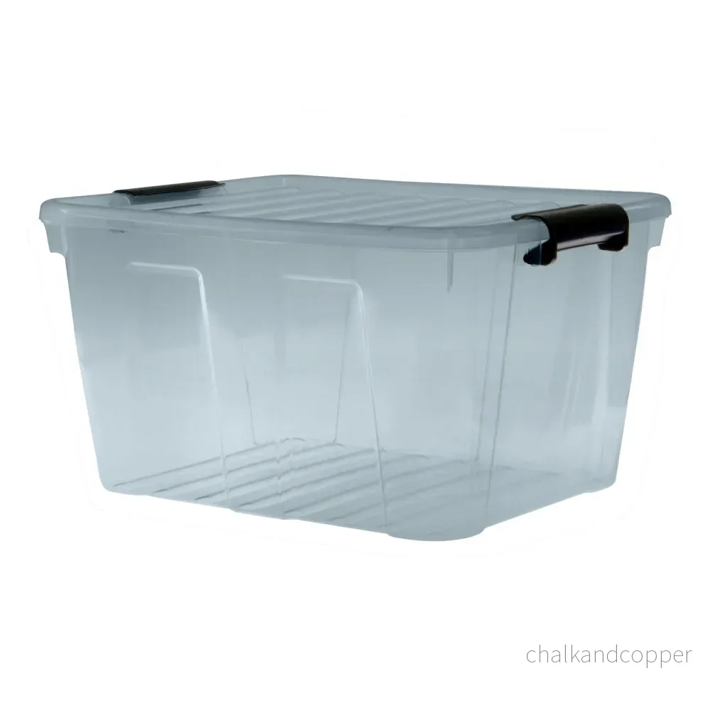 Plast Team 22320805 Förvaringsbehållare Box Lock Cover Transparent Grey XXS - XXL 1.6L - 40L