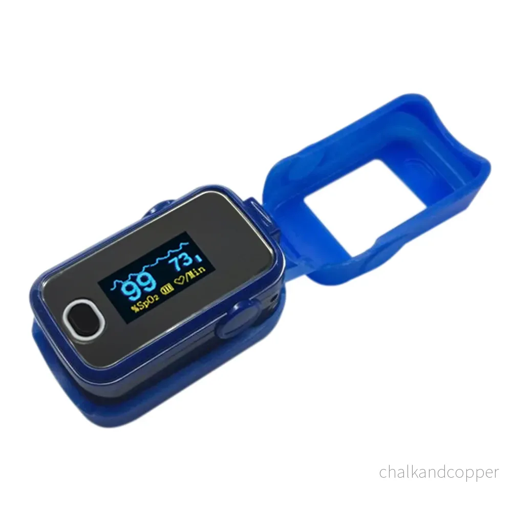 Intec Pulsoximeter Finger Pulsoximeter OLED-Display Pulsfrekvens Oxygen Saturation Oximeter (Blå)