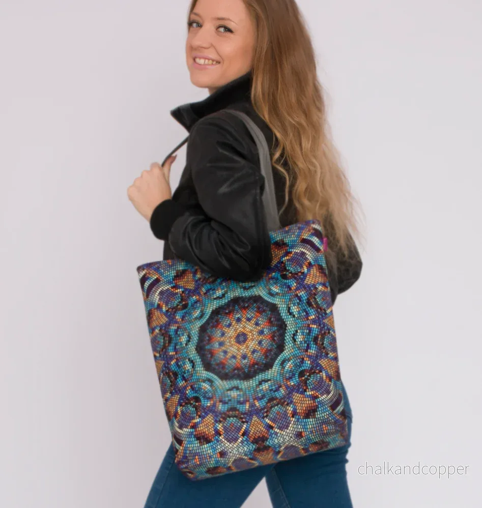 Sunny Axelväska Med Dragkedja Damer Shopper 36x40 cm (Passar A4) Väska Barcelona - Bild 2