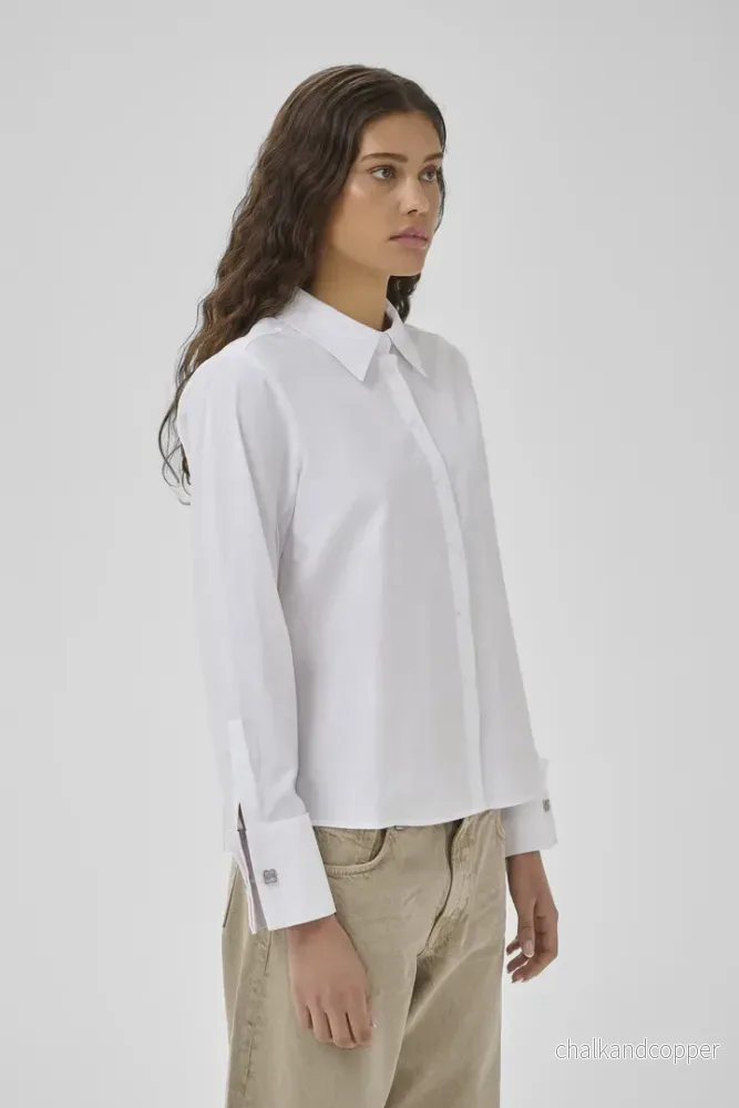 Sunna Deco Cuff Shirt Bright White My Essential Wardrobe