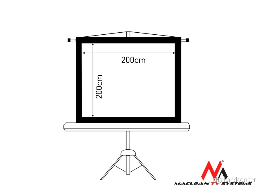Projektionsskärm på stativ 112", 1:1, 200x200 Maclean MC-680 - Bild 3