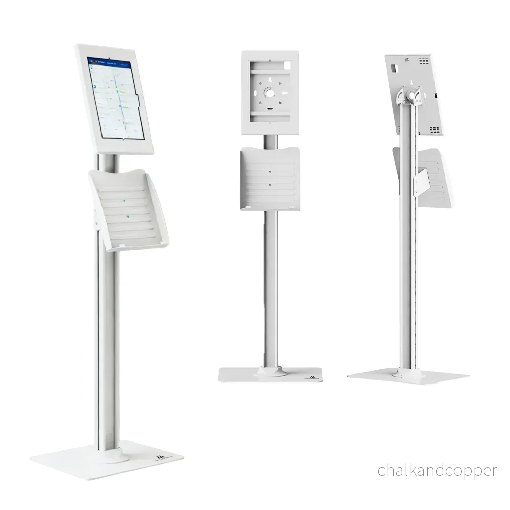 Maclean-hållare för surfplatta, med lås, 10,9–11 tum, iPad Air/Pro, Samsung Tab A- och S-serien, 220 × 323 × 22 mm, MC-960 W