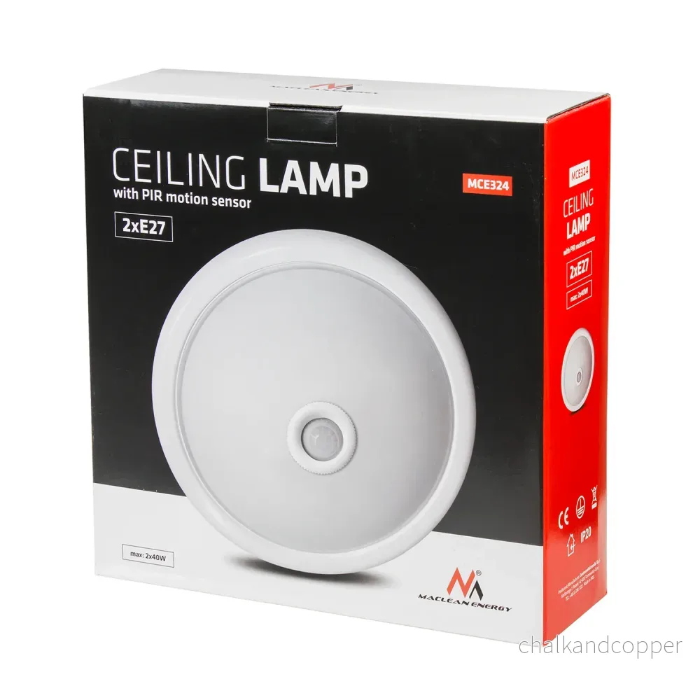 Maclean MCE324 taklampa med rörelse- och skymningssensor för LED 2xE27 - Bild 2