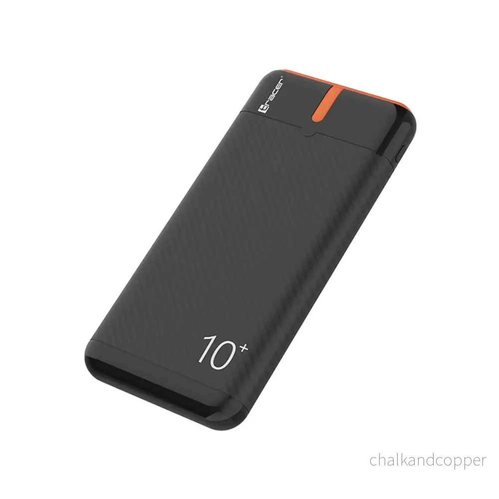 Tracer Powerbank, 10000 mAh, svart och orange, USB C, 2A, EnerGo - Bild 3