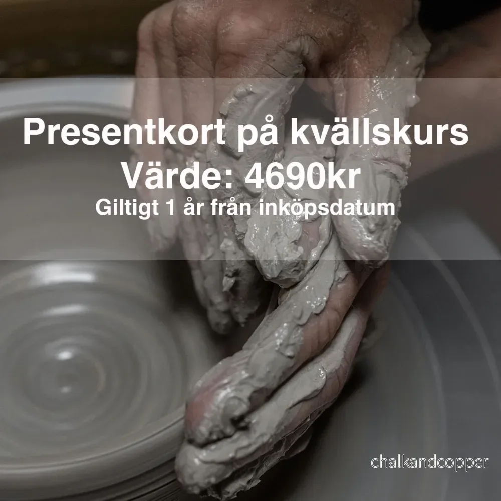 Presentkort på drejkurs – Kvällskurs 7 veckor 2026