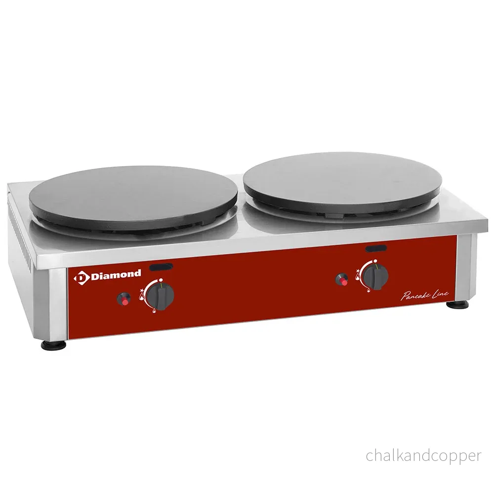 Crepe pan 2 tallrikar hög effekt, Ø 400 mm "emaljerad"