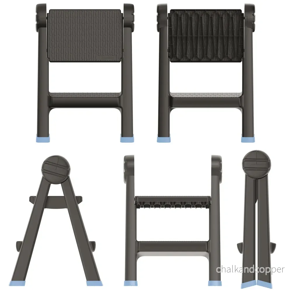 Keden Titan Ladder Stegpall Hopfällbart Steg Med 2 Steg Verkstadsstege Kan Belastas Upp Till 150 kg Halkfri Plast 47x43x63 cm - Bild 3