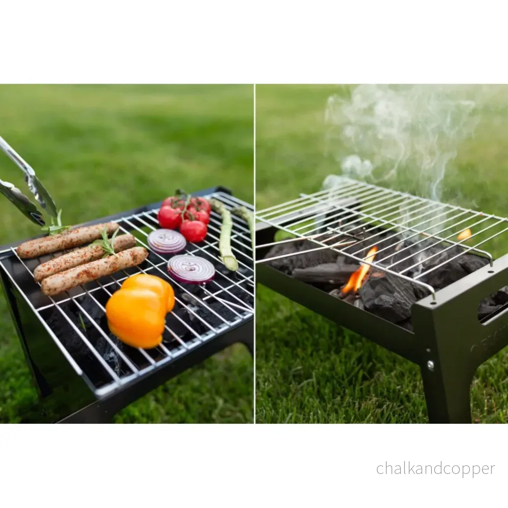 Blaupunkt GC101 Tragbarer Grill Grillkoffer mit klappbaren Füßen Grillfläche 33 x 20 cm Pulverbeschichtete Stahlkonstruktion Grillrost aus Edelstahl - Bild 3
