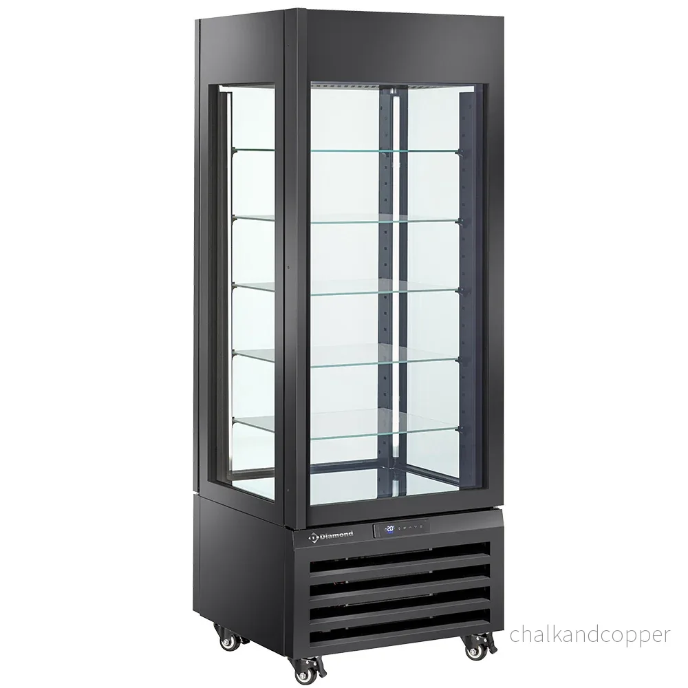 FULL vitrin 440 Lt., 5 glasnivåer, ventilerad – PASTRY – SVART FULL vitrin 440 Lt., 5 glasnivåer, ventilerad – PASTRY – SVART