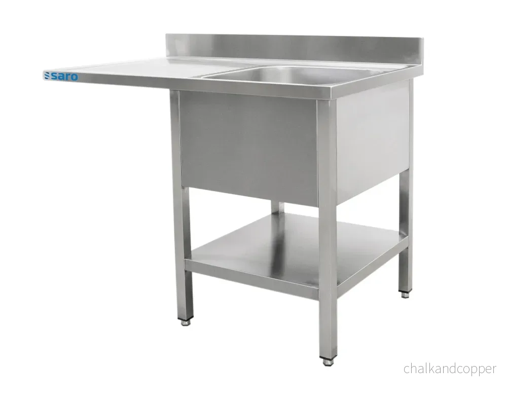 SARO Tvättstation med 1 handfat, höger - 600 mm djup, 1400 mm