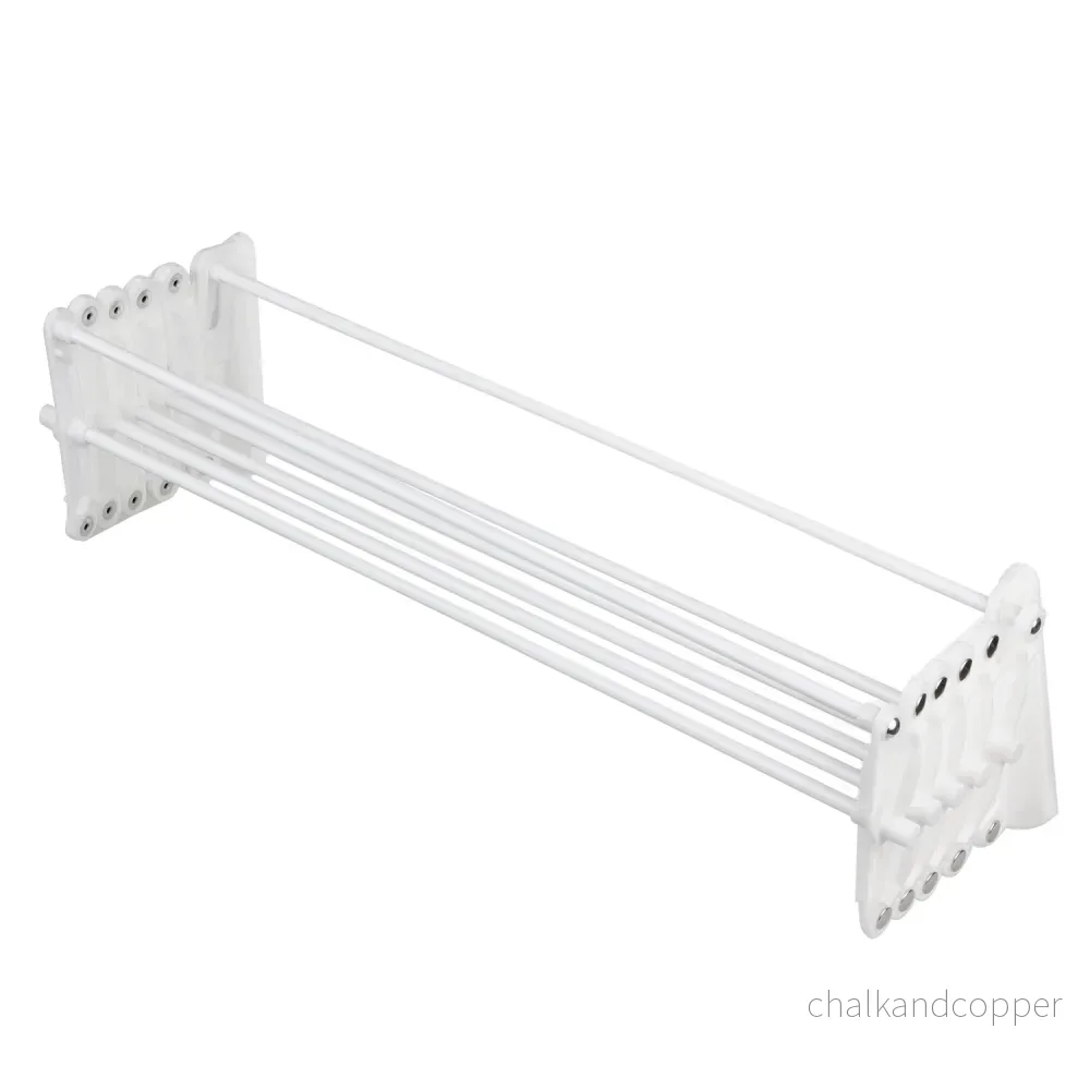 Väggmonterad teleskopisk torktumlare Accordion torkställning (80cm, vit) - Bild 2