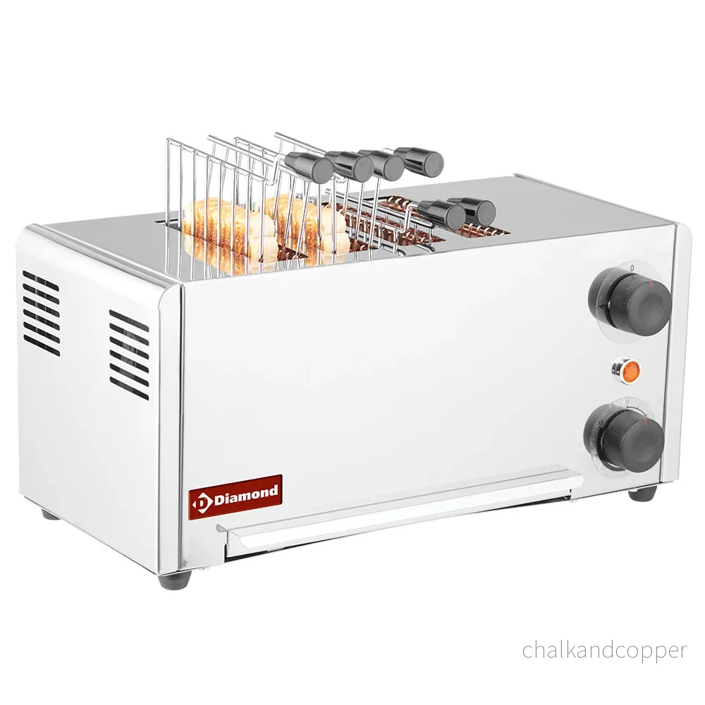Elektrisk brödrost (croque-monsieur), 4 tång – Rostfritt stål. Elektrisk brödrost (croque-monsieur), 4 tång – Rostfritt stål.