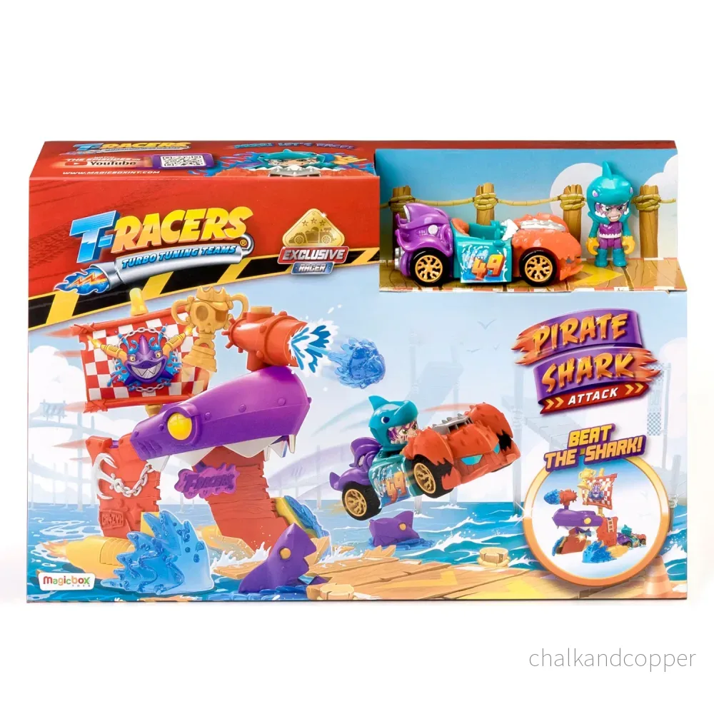 T-Racers PTRSD014IN20 Pirate Shark Playset Exklusivt Fordon
