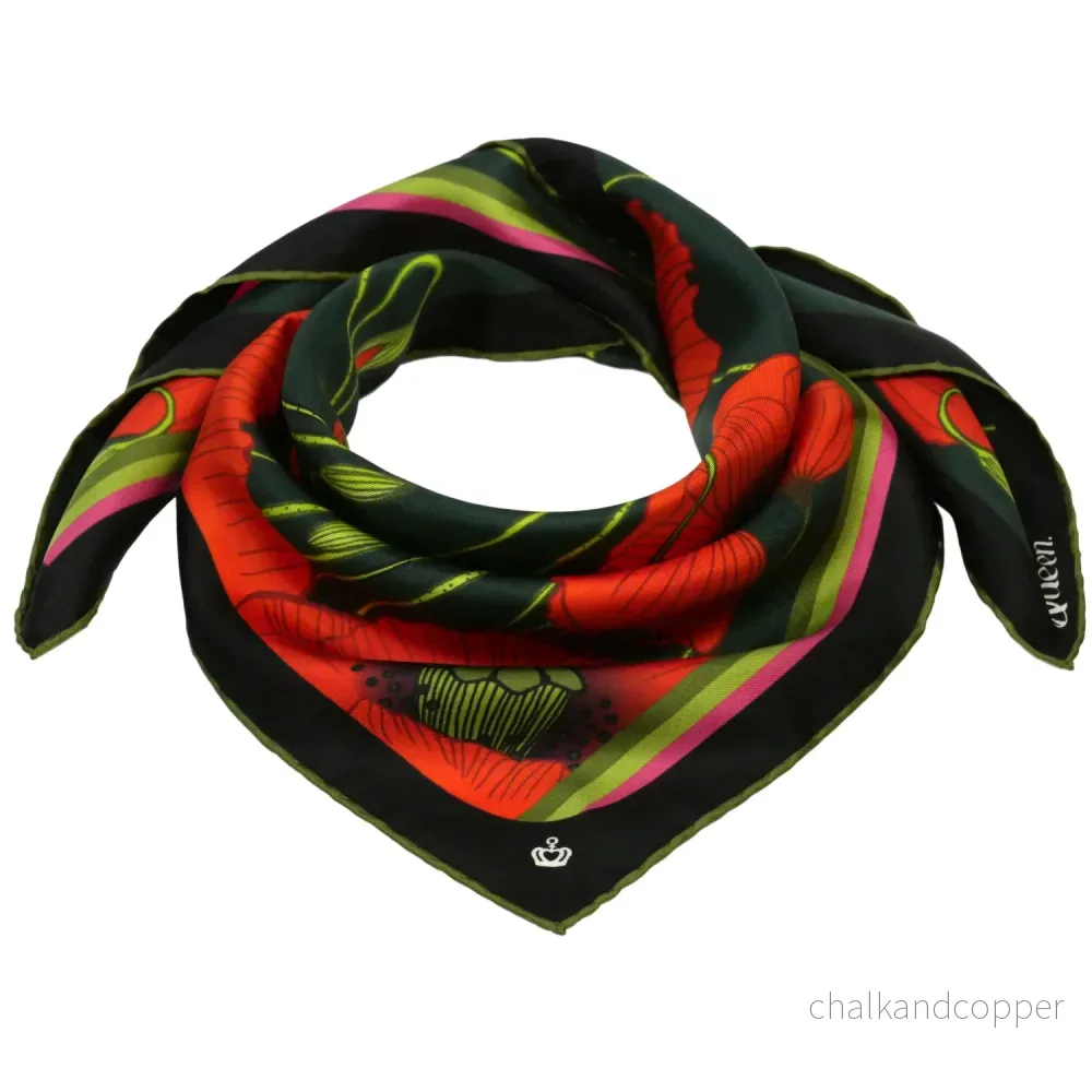 Silk Scarf Sweetly Small Poppy Dark Kueen - Bild 3