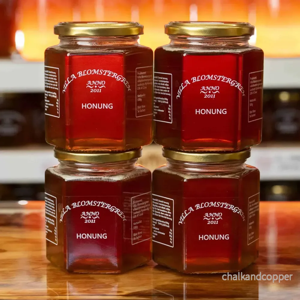 Flytande honung 2 kg (4×500 g) – Svensk RAW honung