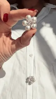 Rosi Pearl Flower Button Charm Silver The Shoelace Brand - Bild 3