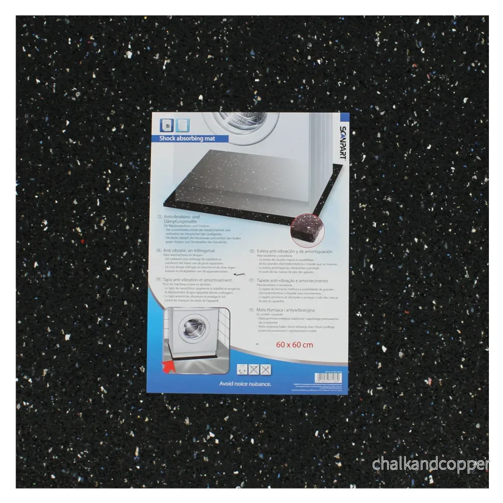 Anti-vibrationsmatta under hushållsapparater, gummi, 60x60cm, Scanpart - Bild 2