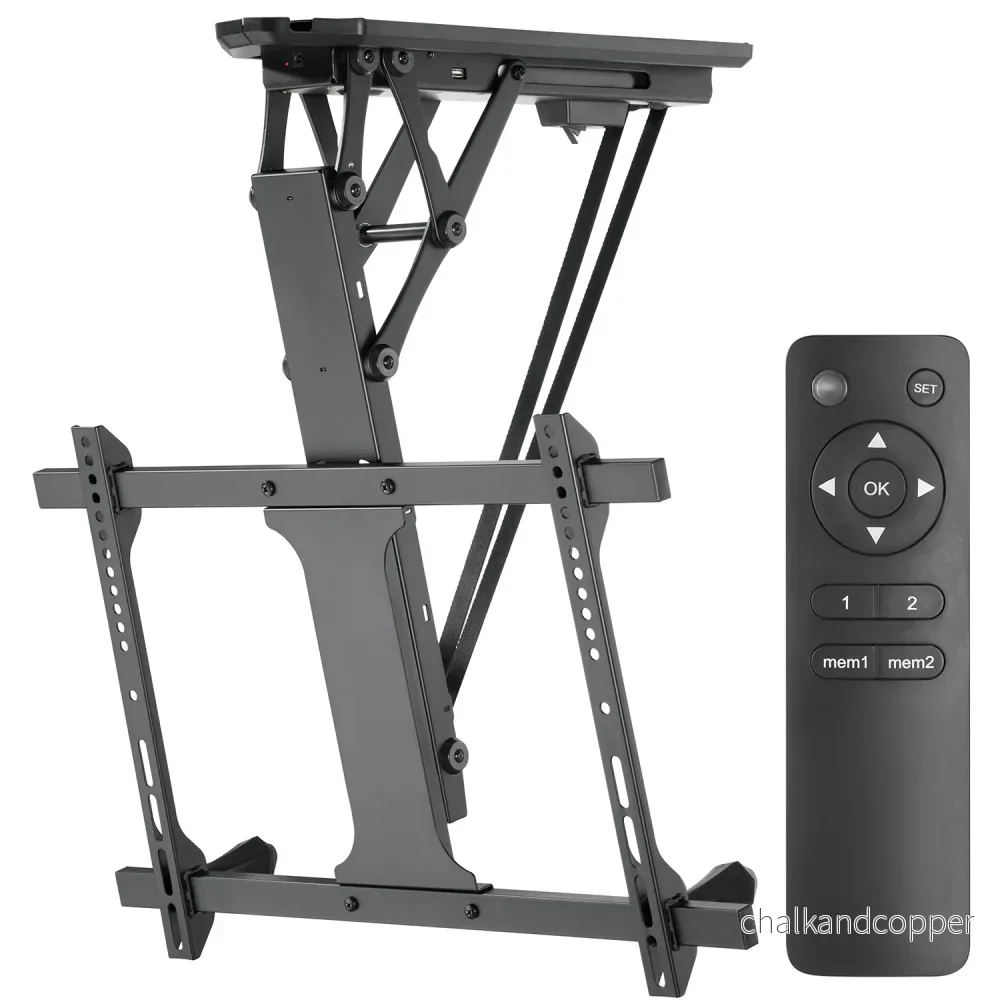 Elektriskt takfäste för TV, för lutande väggar 32"-70" 35 kg max fjärrkontroll Maclean MC-880 max VESA 600x411