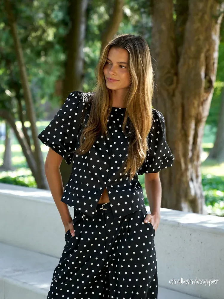 Anela Dot Blouse Black Anela Dot Blouse Black
