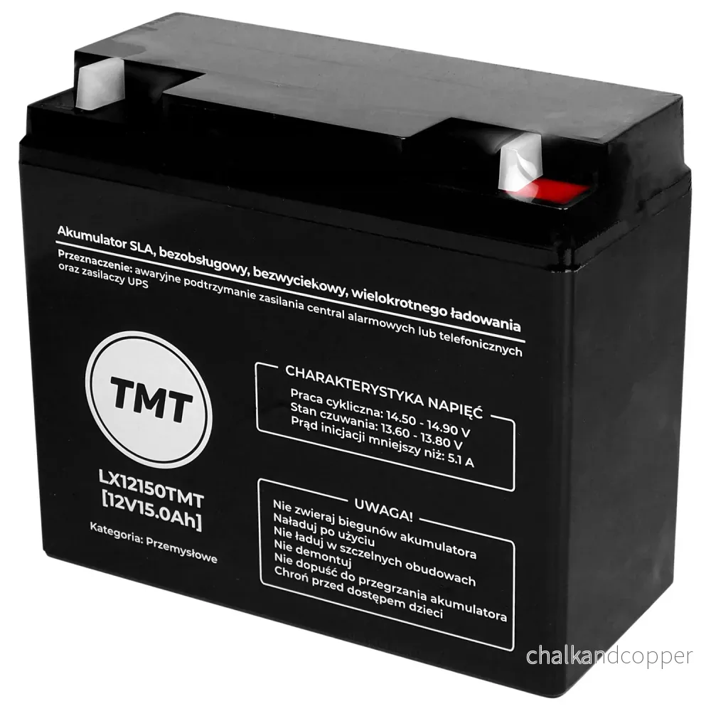 Underhållsfritt batteri, 12V, 15Ah, SLA, LX12150TMT