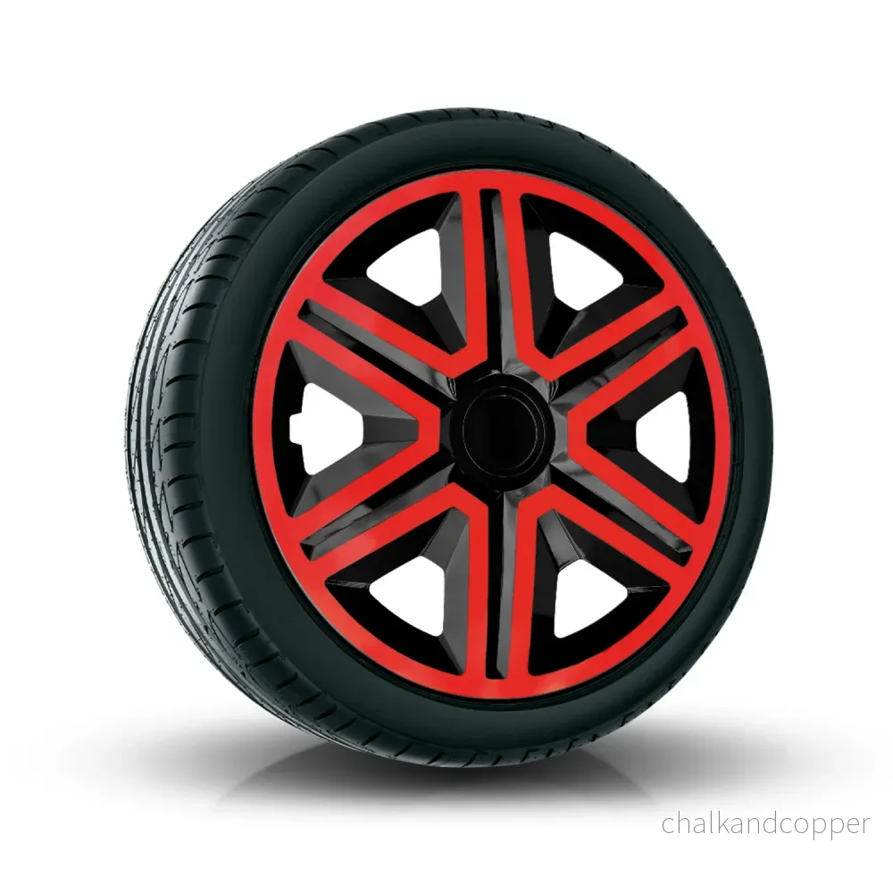 NRM Doublecolour Black-Red 14'' navkapslar, 4 st - svart och rött - Bild 2