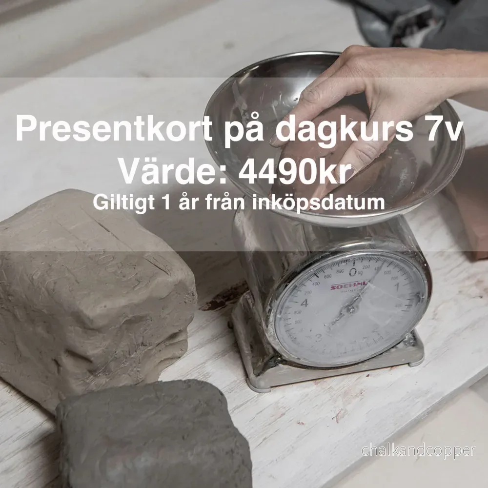 Presentkort på drejkurs - Dagkurs 7 veckor 2026