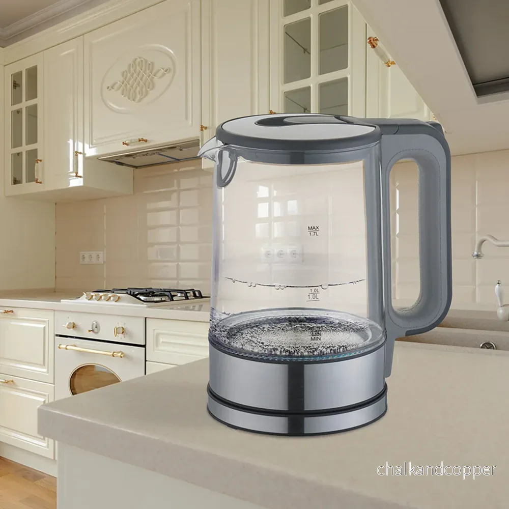 Maestro MR-053 Elektrisk Vattenkokare I Glas Med Innerljus 1,7L 360 Graders Bas Autoavstängning Antikalkfilter Vattennivåindikator 220-240V, ~50Hz, 2200W - Bild 2