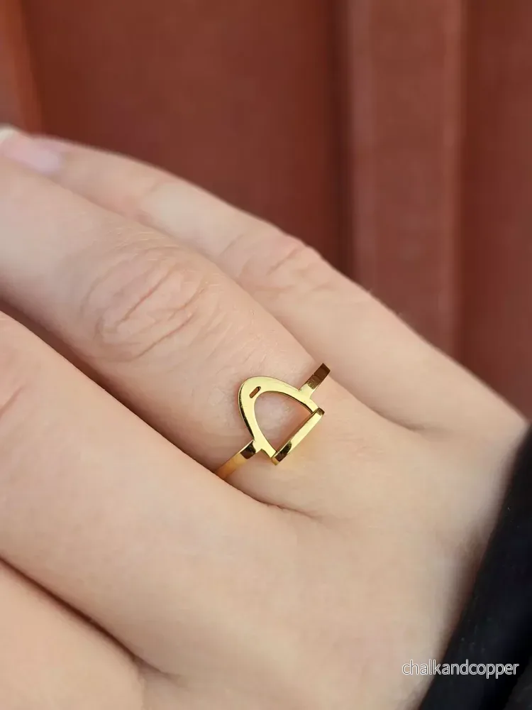 Ring guldpläterat stål - stigbygel - Bild 3