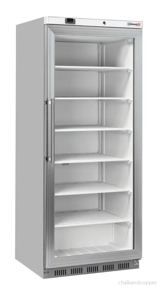 Stående glasdörr frys 600 L Stål Stående glasdörr frys 600 L Stål